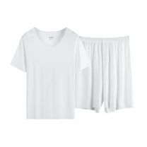 Annhoo Pajama Sets for Women 2 Piece Plus Size Crew Neck Short Sleeve Tops with Shorts Matching Sleepwear Outfits