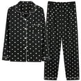 thumbnail image 1 of Annhoo Pajama Sets for Women Fall Casual Polka Dots Sleepwear Long Sleeve Button down Shirts Pants Loungewear, 1 of 4