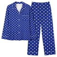 thumbnail image 1 of Annhoo Pajama Sets for Women Polka Dots Lounge Outfits Long Sleeve Lapel Button down Shirts 2 Piece Nightwear, 1 of 4