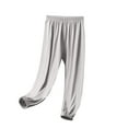 thumbnail image 1 of Annhoo Pants for Boys Girls Solid Color Loose Elastic Waisted Unisex Trouser Spring Summer Clothes, 1 of 4