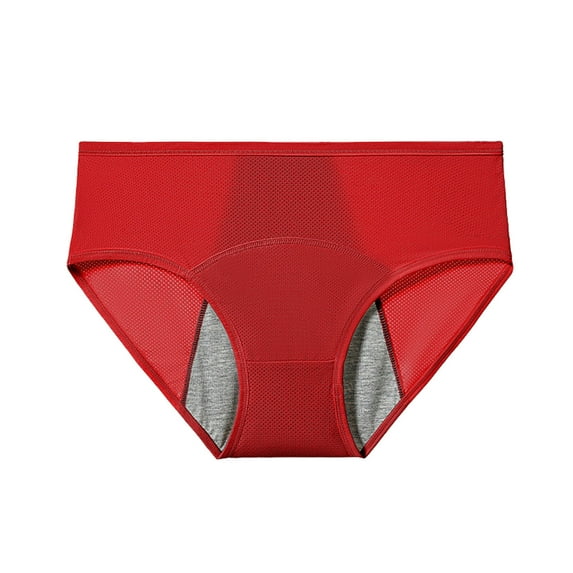 Annhoo Period Underwear for Women Plus Size Mid Waisted Full Coverage Briefs No Show Breathable Everyday Panties