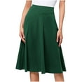 thumbnail image 1 of Annhoo Plus Size Skirts for Women Casual Elastic High Waist Solid Knee Length Skirt Stretchy Office Work Midi Skirt, 1 of 4