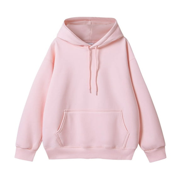 Annhoo Plus Size Sweatshirts for Men Cotton Solid Color Long Sleeve Pocket Hooded Tops Comfy Loose Fall Winter Blouse