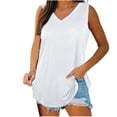 thumbnail image 1 of Besolor Summer Tank Tops for Women Casual V Neck Sleeveless Basic Tee Shirts Loose Flowy Solid Color T-Shirts, 1 of 9