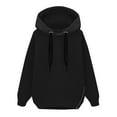 thumbnail image 1 of Annhoo Plus Size Tops for Women Casual Fall Winter Warm Side Zipper Drawstring Hooded Sweatshirts Trendy Long Sleeve Blouses, 1 of 4