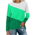 thumbnail image 1 of Annhoo Plus Size Tops for Women Casual Long Sleeve Crewneck Tunics Fall Fashion Loose Color Block T Shirts, 1 of 4