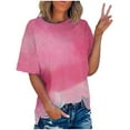 thumbnail image 1 of Annhoo Plus Size Tops for Women Summer Short Sleeve Crewneck Shirts Fashion Colorful Printed Blouse Tees, 1 of 7