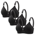 thumbnail image 1 of Annhoo Push up Bras for Women Comfortable No Underwire Gathered Underwear Ladies Solid Liftup Bralettes 3 Pack, 1 of 3