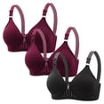 thumbnail image 1 of Annhoo Push up Bras for Women Comfortable No Underwire Gathered Underwear Ladies Solid Liftup Bralettes 3 Pack, 1 of 3