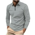 thumbnail image 1 of Annhoo Quarter Zip Mens Pullover Long Sleeve Casual Collared Knit Shirts Work Outdoor Comfy Business Trendy Fall Basic Tops, 1 of 8
