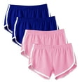 thumbnail image 1 of Annhoo Running Shorts for Women Summer Elastic Waisted Yoga Shorts Plus Size Comfy Soft Sports Jogger Shorts 4PCS, 1 of 9