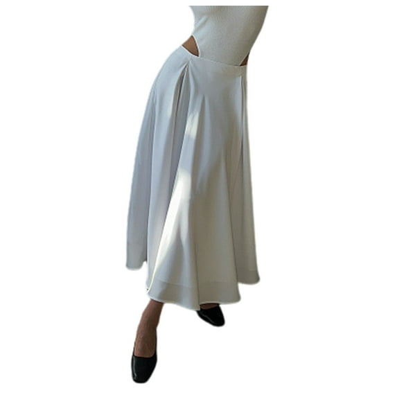 Annhoo Satin Skirts for Women High Waisted Comfy Maxi Skirt Elegant Cocktail Party Prom Long Flowy Skirt