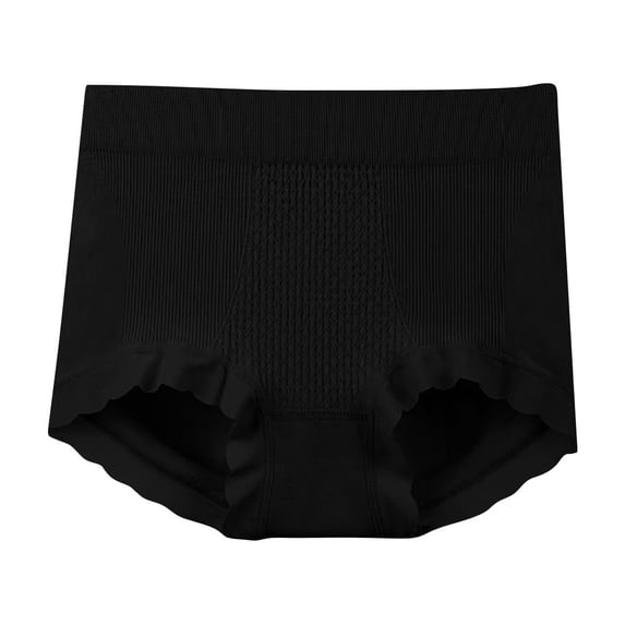 Annhoo Seamless Underwear for Women Ice Silk Seamless Hip Lifting Panties Comfy Ribbed High Waist Slip Shorts Briefs