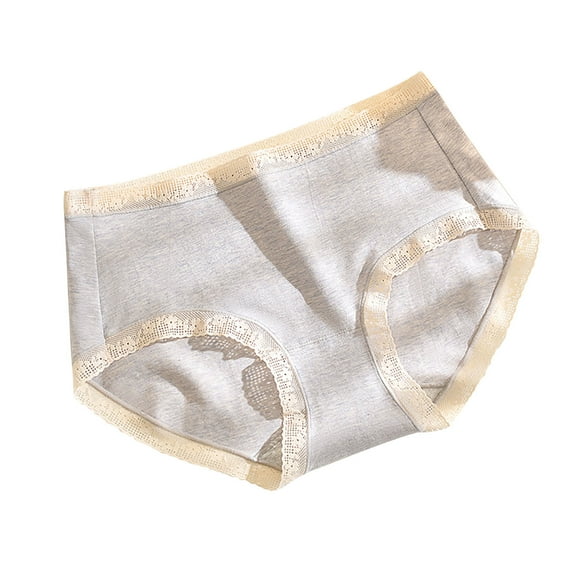Annhoo Seamless Underwear for Women Trendy Lace Trim Full Coverage Cotton Briefs Casual No Show Solid Panties