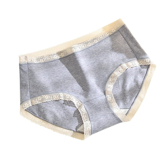 Annhoo Seamless Underwear for Women Trendy Lace Trim Full Coverage Cotton Briefs Casual No Show Solid Panties