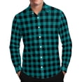 thumbnail image 1 of Annhoo Shirts for Men Trendy Soft Casual Collar Block Color Plaid Button Down Long Sleeve Tops Lightweight Clothes, 1 of 8