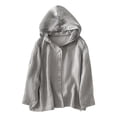 thumbnail image 1 of Annhoo Shirts for Women Linen Casual Solid Color Button Down Lightweight Long Sleeve Hooded Tops Spring Basic Clothes, 1 of 8