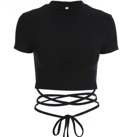 Annhoo Short Sleeve Crop Tops for Women Crewneck Solid Color Athletic Slim Shirts Fashion Comfortable Clothes