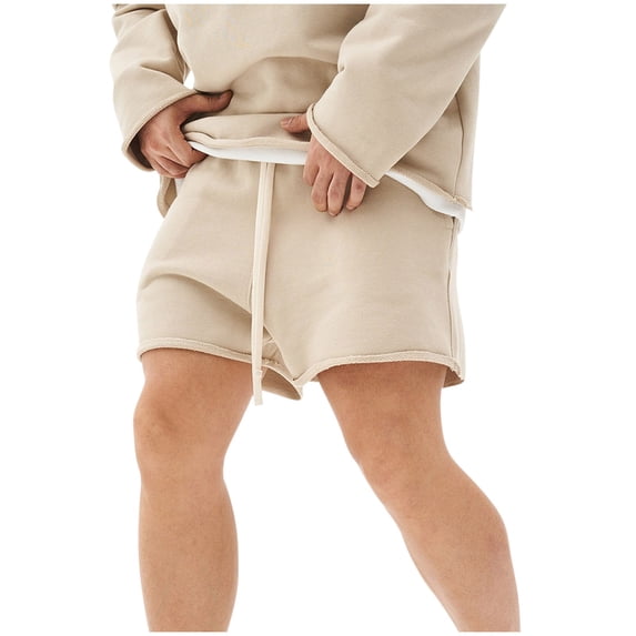 Annhoo Shorts for Men Casual Fashion Drawstring Solid Color Breathable Loose Running Short Pants Soft Clothes