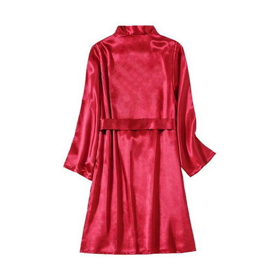Annhoo Silk Robes for Women Long Satin Bride Bridesmaid Wedding Party Bathrobes Lightweight Sleepwear with Belt