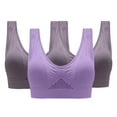 thumbnail image 1 of Annhoo Sports Bras for Women 3 Pack High Impact Wire-Free Yoga Bralettes Plus Size Full Coverage Running Bras, 1 of 6