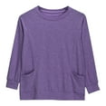 thumbnail image 1 of Annhoo Spring Long Sleeve T Shirts for Girl Kids Basic Round Neck Tunics Casual Loose Dressy Tops with Pockets, 1 of 7