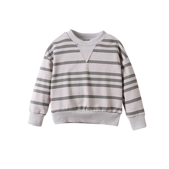 Annhoo Spring Tops for Kids Crewneck Long Sleeve Block Color Stripe Boys Shirts Casual Loose Sweatshirts