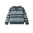 thumbnail image 1 of Annhoo Spring Tops for Kids Crewneck Long Sleeve Block Color Stripe Boys Shirts Casual Loose Sweatshirts, 1 of 9