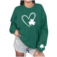 thumbnail image 1 of Annhoo St Patrick's Day Sweatshirts for Women Oversize Shamrock Graphic Crewneck Long Sleeve T-Shirts Loose Soft Tops, 1 of 8