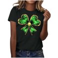 thumbnail image 1 of Annhoo St Patricks Day T-Shirt for Women Shamrock Print Fahion Crewneck Short Sleeve Tops Spring Summer Blouse, 1 of 5