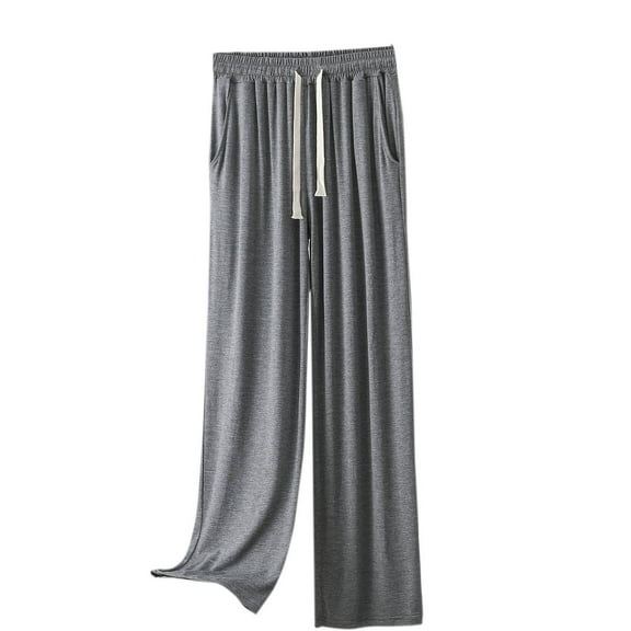 Annhoo Straight Leg Pants for Women Fall Casual High Waist Drawstring Trousers Casual Loose Pants with Pockets