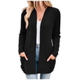 thumbnail image 1 of Annhoo Striped Cardigan for Women Casual Open Front Long Sleeve Knitted Coats Fall Comfy Outwear with Pockets, 1 of 7
