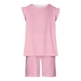 thumbnail image 1 of Annhoo Summer 2 Piece Sets for Girls Ruffle Sleeveless Crewneck Tank Tops and Shorts with Pockets Loungewear, 1 of 9
