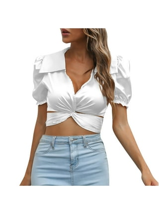 Collared Crop Tops