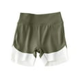 thumbnail image 1 of Annhoo Summer Girls Yoga Shorts High Waisted Stretchy Color Block Sports Running Breathable Comfy Shorts 4-15 Years, 1 of 7