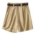 thumbnail image 1 of Annhoo Summer Straight Leg Shorts for Women Casual Loose High Waist Rolled Hem Shorts Comfy A Line Shorts with Pockets, 1 of 7