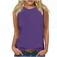 thumbnail image 1 of Annhoo Summer Tank Tops for Women Casual Trendy Crewneck Sleeveless T Shirts Loose Solid Color Beach Blouse Tees, 1 of 4