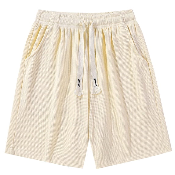 Annhoo Sweatpants Shorts for Men Lightweight Breathable Drawstring Plain Short Pants with Pockets Athletic Clothes