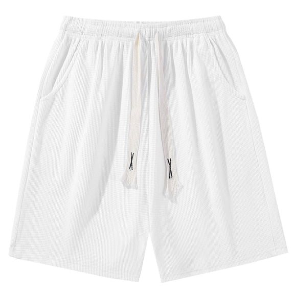 Annhoo Sweatpants Shorts for Men Lightweight Breathable Drawstring Plain Short Pants with Pockets Athletic Clothes