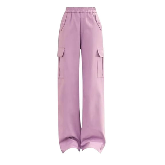 Annhoo Sweatpants for Child Girls 5-15 Years Elastic Waist Trendy Straight Leg Pants with Pockets Solid Color Fall Winter Pant
