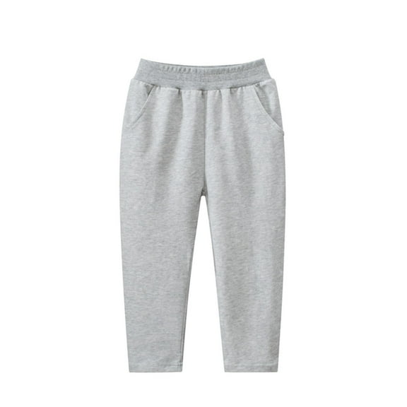 Annhoo Sweatpants for Toddler Boys Girls Casual Elastic Waist Athletic Pants Loose Solid Color Cotton Trousers