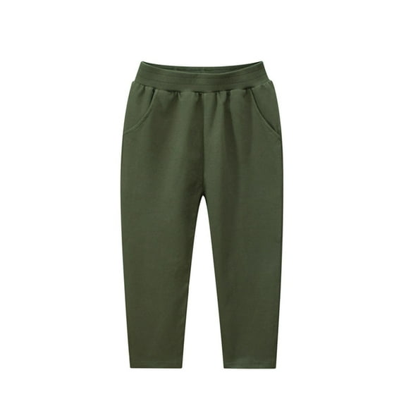 Annhoo Sweatpants for Toddler Boys Girls Casual Elastic Waist Athletic Pants Loose Solid Color Cotton Trousers