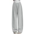 thumbnail image 1 of Annhoo Sweatpants for Women Wide Leg High Waisted Baggy Solid Color Quick Dry Pants with Drawstring Fashion Clothes, 1 of 9