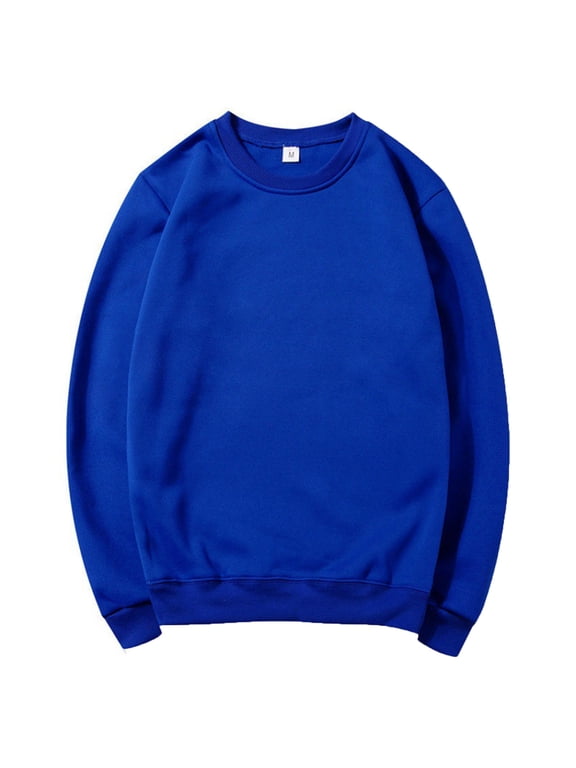 Sweatshirts for Men Crew Neck Long Sleeve Fall Winter Casual Pullover Basic Solid Color Outdoor Workout Top
