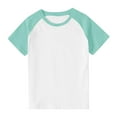 thumbnail image 1 of Annhoo T Shirts for Girls Crew Neck Color Block Short Sleeve Blouses Summer Fashion Cute Basic Tops 3-14 Years, 1 of 9