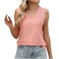 thumbnail image 1 of Annhoo Tank Tops for Women Loose V Neck Solid Color Cutout Sleeveless Shirts Lightweight Breathable Clothes, 1 of 5