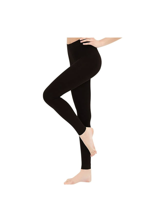 Thermal Leggings for Women Winter Warm Seamless Stretchy High Waisted Bottoms Solid Ankle Length Tights