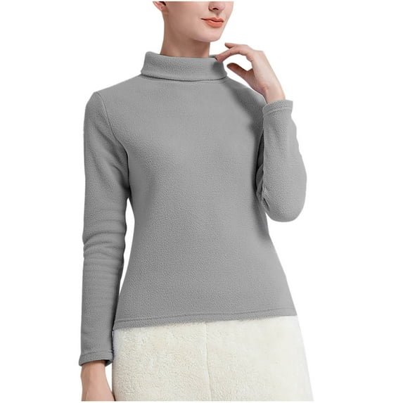 Annhoo Thermal Shirts for Women Turtleneck Long Sleeve Fleece Base Layer Top Fall Winter Comfy Warm Undershirts