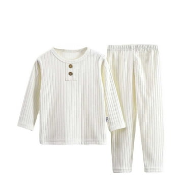Annhoo Toddler Baby Boy Girl Clothes Knit Long Sleeve Button Tops Pants Sets Fall Winter Comfy Solid Loungewear