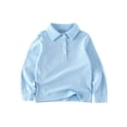 thumbnail image 1 of Annhoo Toddler Boys Girls Long Sleeve Shirts Fall Casual Button Front Lapel Cotton Tops Comfy Solid Uniform Blouses, 1 of 5